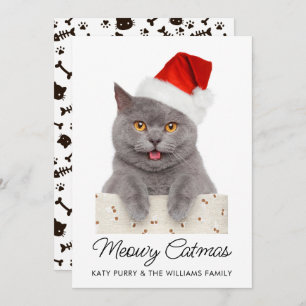 Funny Custom Cat Foto Weihnachtskarte Einladung