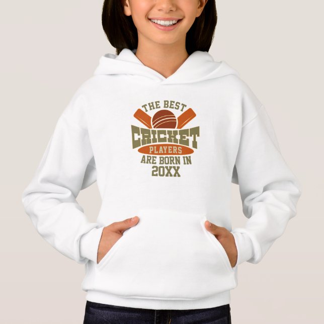 Funny Custom Cricket Geburtstag Geburtsname Hoodie (Vorderseite)