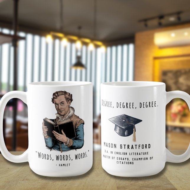 Funny Custom Degree Graduate Witty Quote Kaffeetasse (Von Creator hochgeladen)