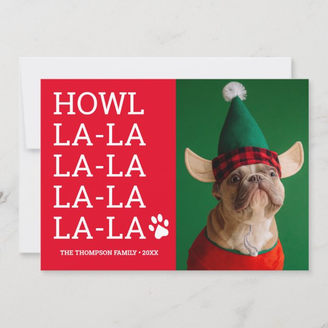 Funny Custom Dog Foto Howl la la la la la (Vorderseite)