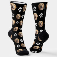 Funny Custom Dog Foto mit Paw Muster Schwarz
