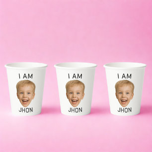 Funny Custom Face Cups Geburtstagsparty Matching Pappbecher