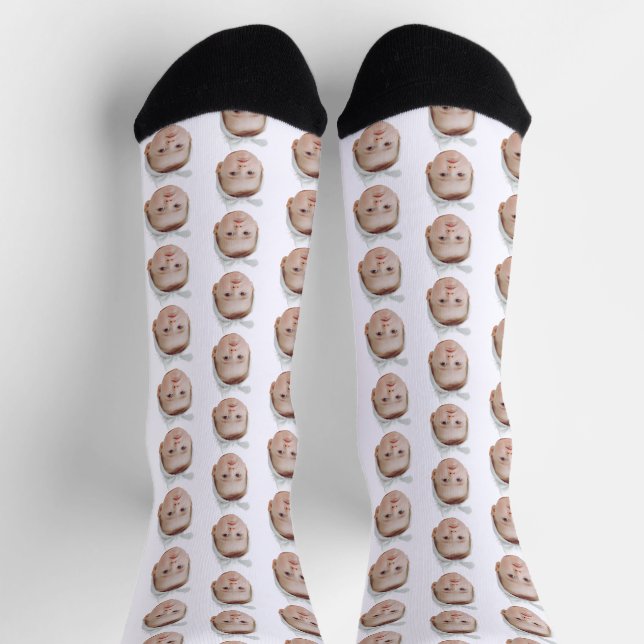 Funny Custom Face Foto Face Wiederholung Muster Socken (Oben)