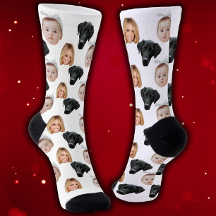 Funny Custom Face Foto Family Face 3 Fotos Socken