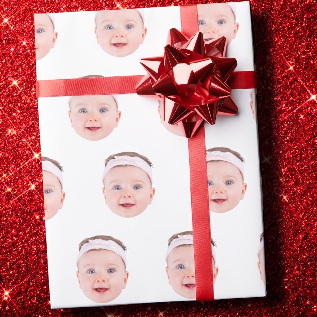 Funny Custom Face Foto Gift Wrap Geschenkpapier (Von Creator hochgeladen)