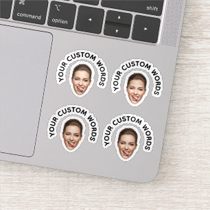 Funny Custom Face Foto mit Personalisiertem Text Aufkleber