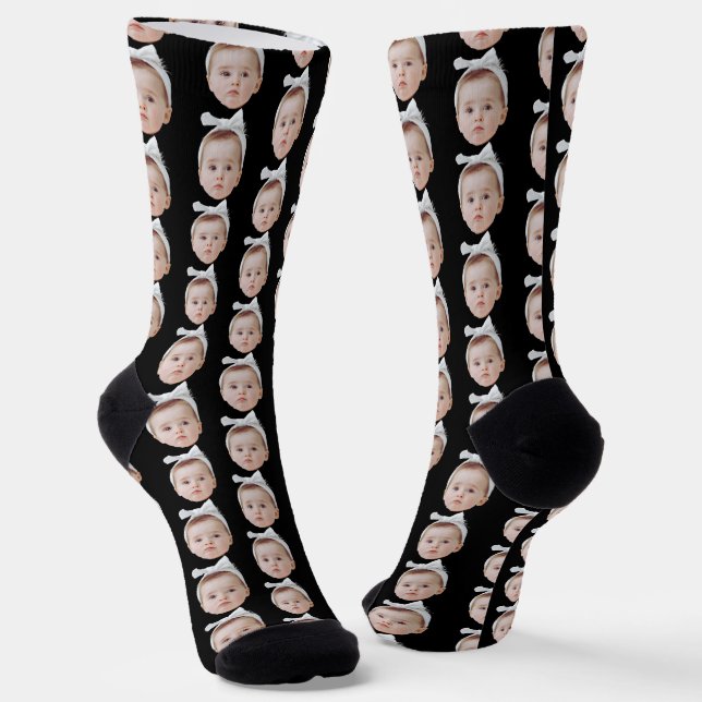 Funny Custom Face Foto Personalisiertes Gesicht Socken (Gewinkelt)