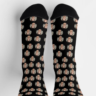 Funny Custom face Foto Schwarze Crew Socken