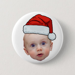 Funny Custom Face Foto Weihnachten Weihnachten Wei Button