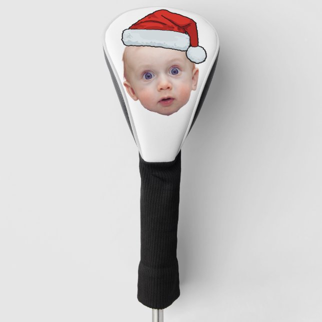 Funny Custom Face Foto Weihnachten Weihnachten Wei Golf Headcover (Vorderseite)