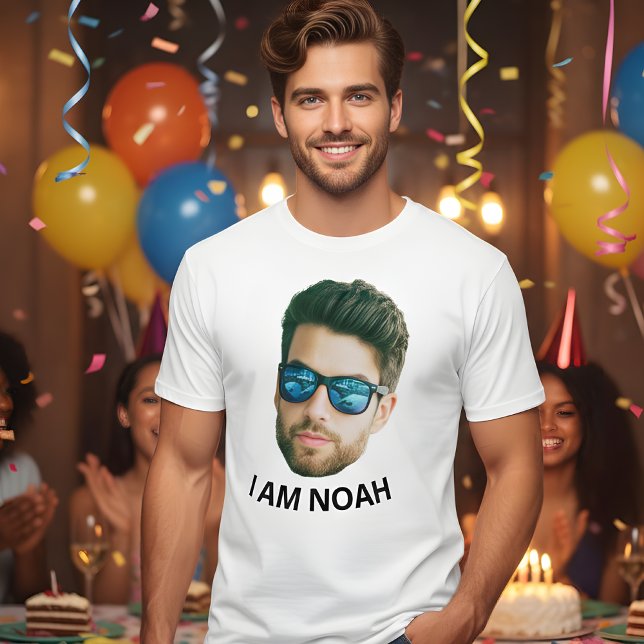 Funny Custom Face Picture Birthday Party Matching T-Shirt (Von Creator hochgeladen)