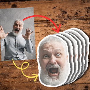 Funny Custom Face Sticker   Gesicht und Foto Opa