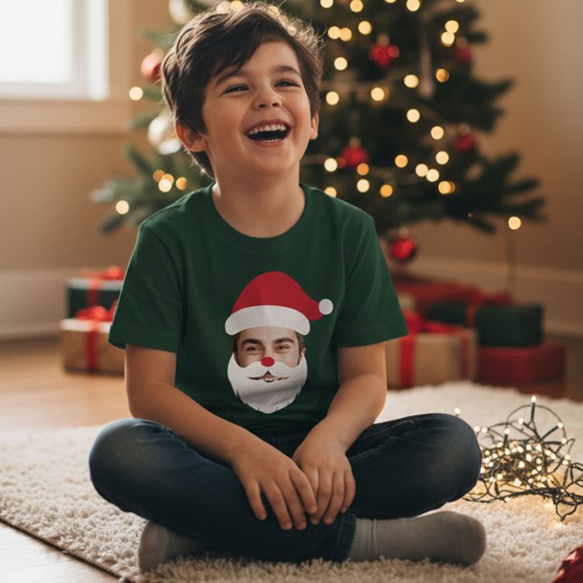 Funny Custom Face Swap Weihnachtsmann Weihnachten T-Shirt (Von Creator hochgeladen)