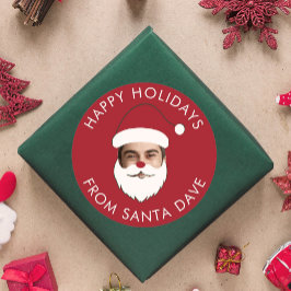 Funny Custom Face Swap Weihnachtsmann Weihnachtste Runder Aufkleber