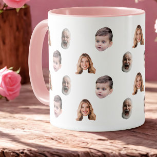 Funny Custom Family Face 3 Fotos Tasse