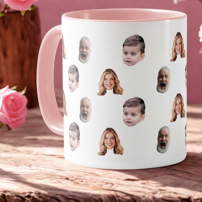 Funny Custom Family Face 3 Fotos Tasse (Von Creator hochgeladen)