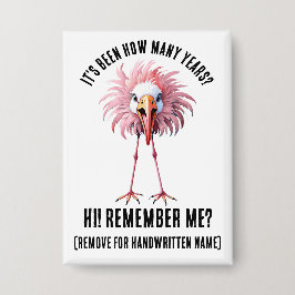Funny Custom Flamingo Flocking Shocking Wiedersehe Button