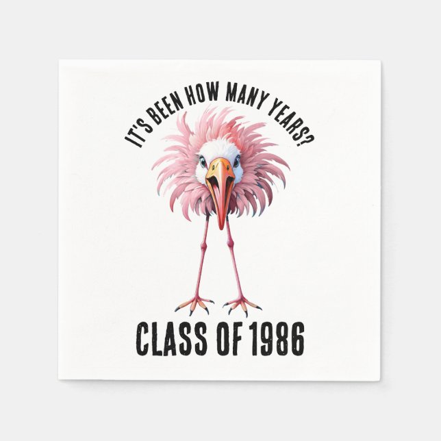 Funny Custom Flamingo School Class Wiedersehen Serviette (Vorderseite)