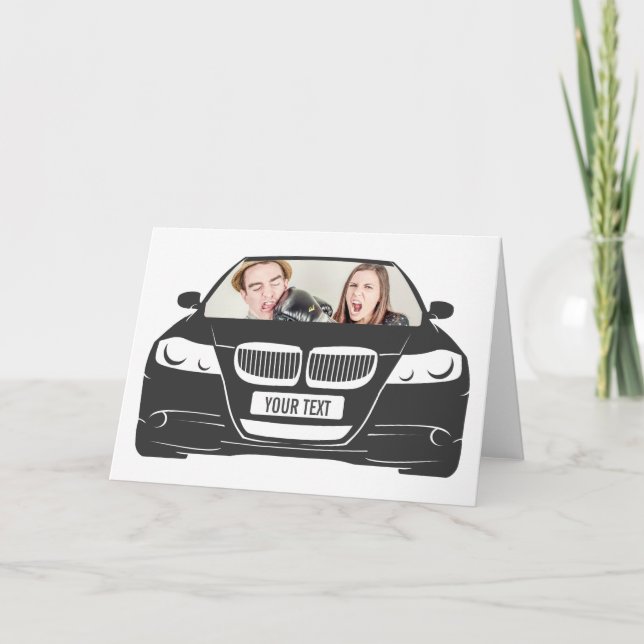 Funny Custom Foto Car Frame Karte (Vorderseite)