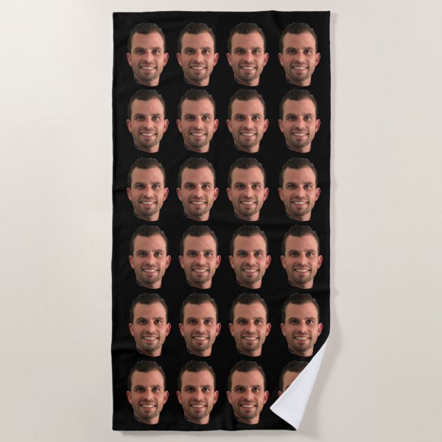 Funny Custom Foto Face Beach Handtuch Personalisie (Vorderseite)