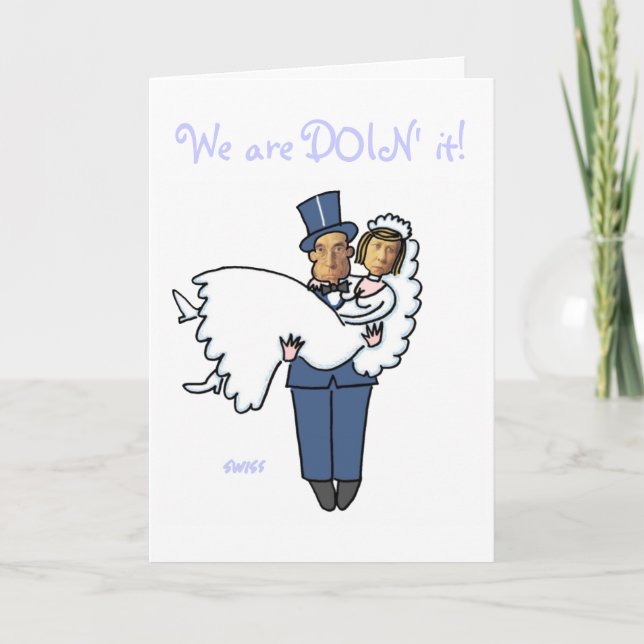 Funny Custom Foto Hochzeitseinladungen Ankündigung (Vorderseite)