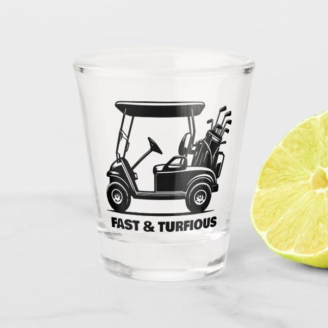 Funny Custom Golf Cart Sportgeschenk Etwas Schnapsglas (Vorderseite)