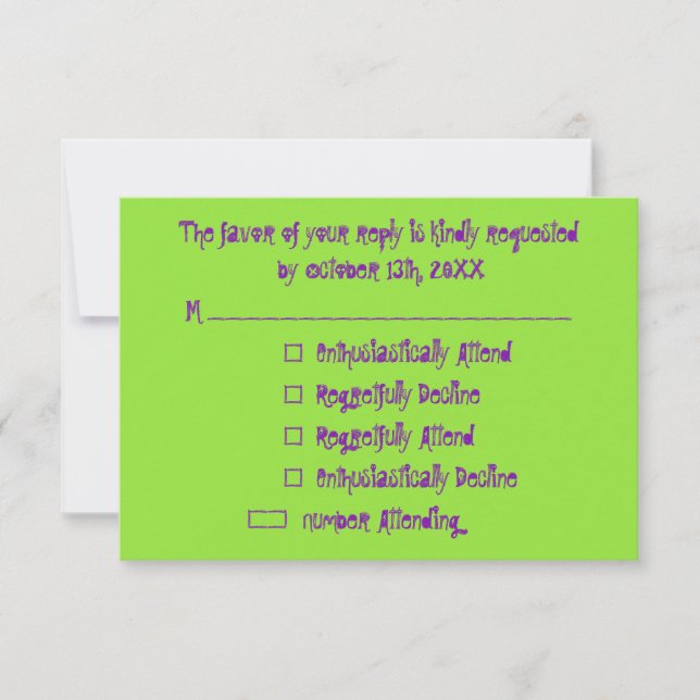 Funny Custom Kids Halloween-Party UAWG Einladungsk RSVP Karte (Vorderseite)