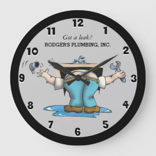 Funny Custom Klempner große Uhr