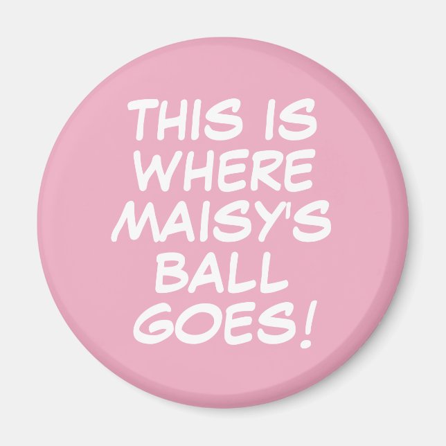 Funny Custom Message Pink Golf Ball Marker Magnet (Vorne)