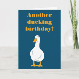 Funny Custom Message White Duck Birthday Card Karte