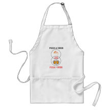 Funny Custom Name Pizza and Beer Grilling Apron
