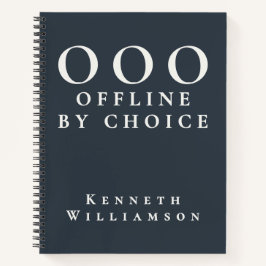 Funny Custom Navy Blue White OOO Minimalist Men Notizbuch