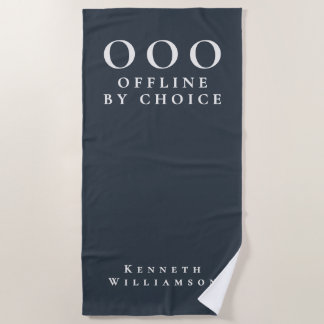 Funny Custom Navy Blue White OOO Minimalist Men  Strandtuch