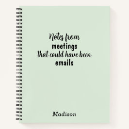 Funny Custom Notebook für Office Meeting Notes Notizbuch