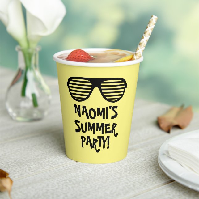 Funny custom paper cups for Summer Birthday party Pappbecher (In Situ)