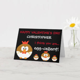 Funny Custom Personalisiert Chickens Valentinstag Karte
