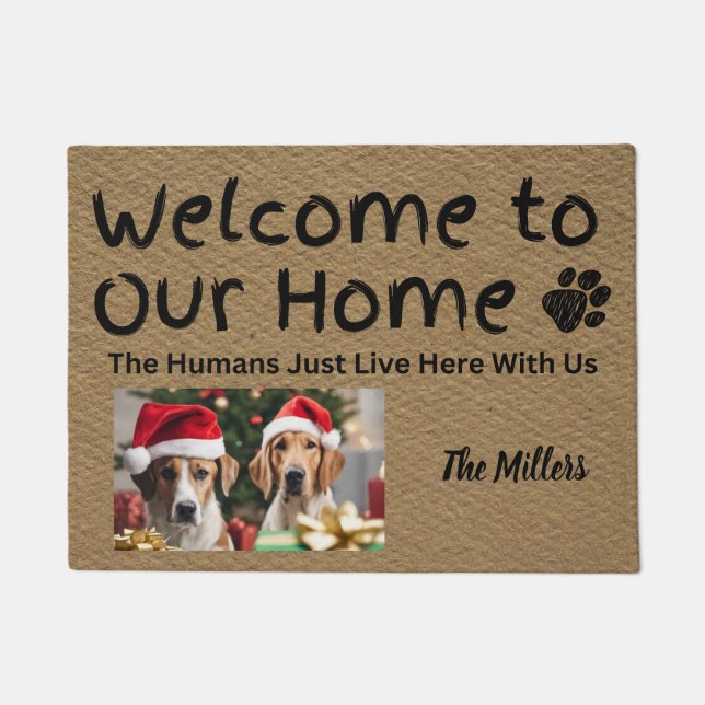 Funny Custom Personalisiert Door Mat Hundeliebhabe Fußmatte (Vorderseite)