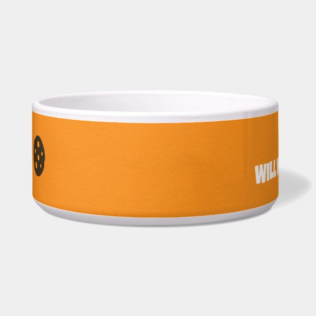 Funny Custom Pet Bowl - "Will Work for Leckereien" Napf (Links)