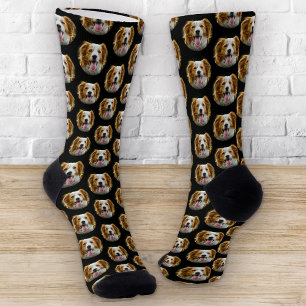 Funny Custom Pet Foto Grid Muster Socken