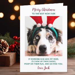 Funny Custom Pet Foto Hund Mama Frohe Weihnachten