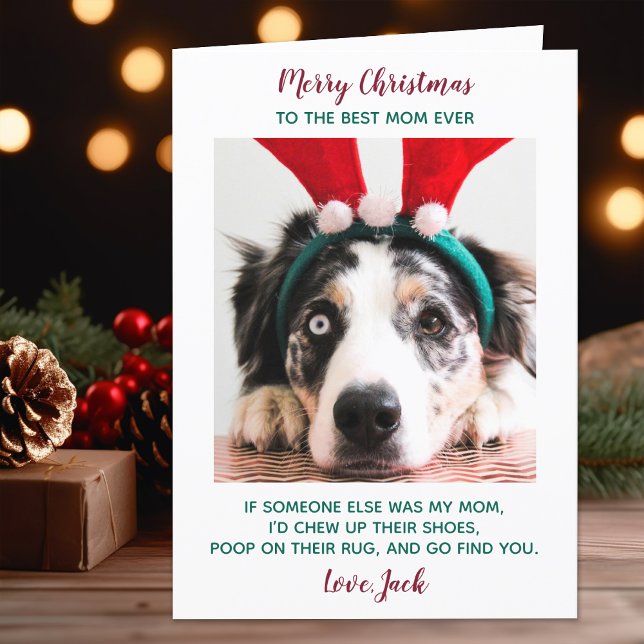Funny Custom Pet Foto Hund Mama Frohe Weihnachten (Von Creator hochgeladen)