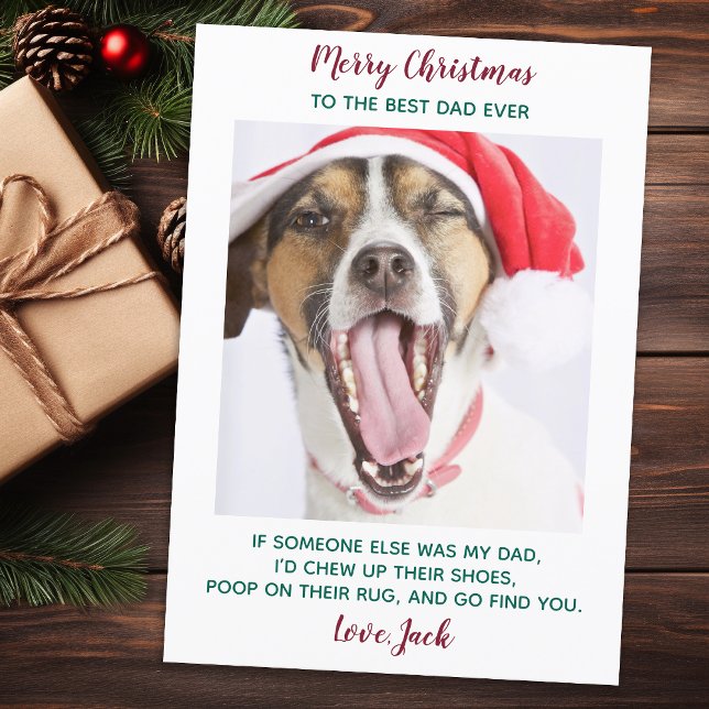 Funny Custom Pet Foto Hund Vater Frohe Weihnachten (Von Creator hochgeladen)