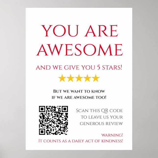Funny Custom QR Code Business Logo Review Poster (Vorne)