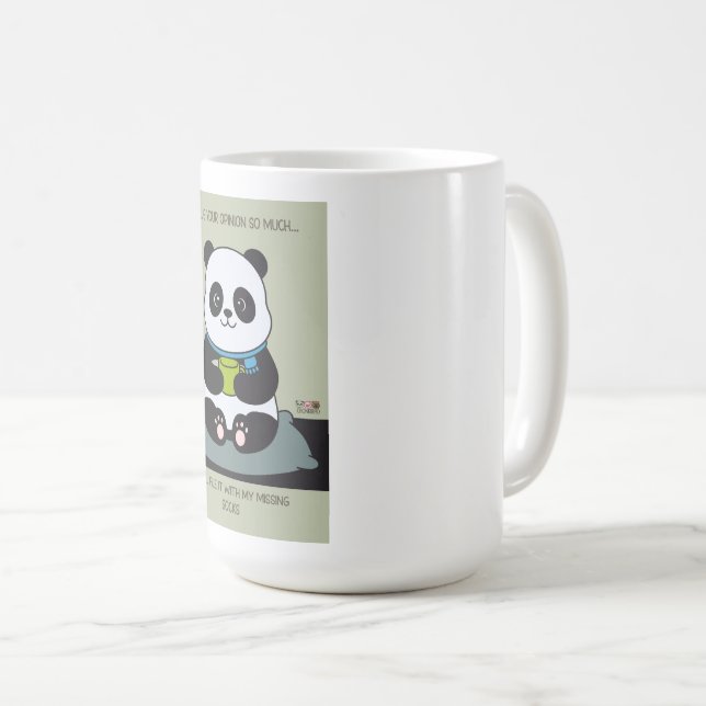 Funny Custom Sarcastic Panda Opinion Coworker Gift Kaffeetasse (VorderseiteRechts)