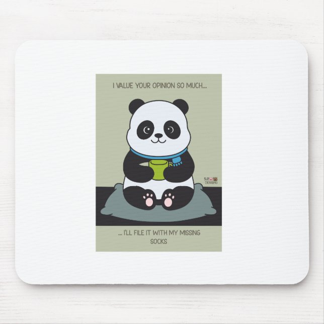 Funny Custom Sarcastic Panda Opinion Coworker Gift Mousepad (Vorne)