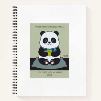 Funny Custom Sarcastic Panda Opinion Coworker Gift Notizbuch