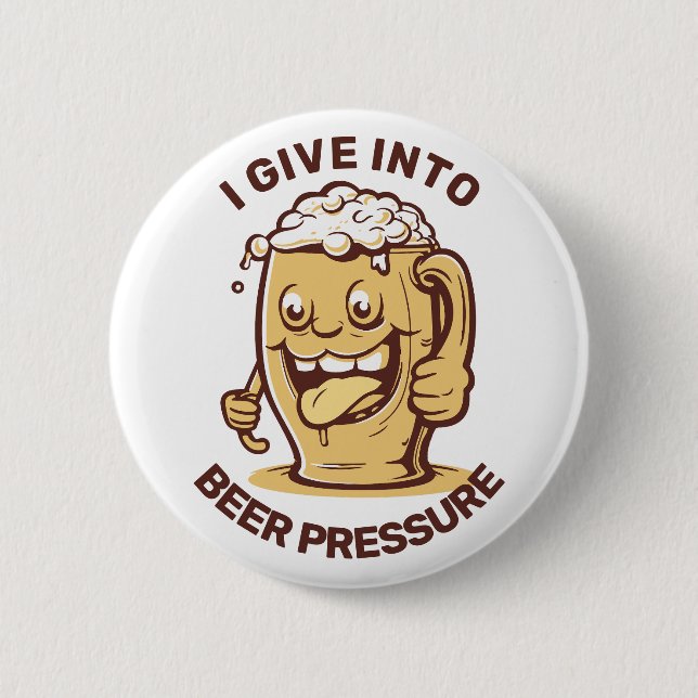 Funny Custom Text Beer Button (Vorderseite)