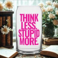 Funny Custom Text denken weniger dumm mehr rosa
