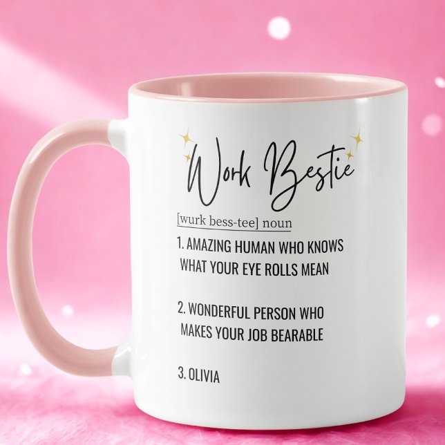Funny Custom Text Work Bestie Wertungsgeschenk Tasse (Von Creator hochgeladen)