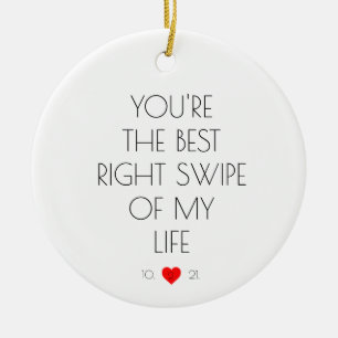 Funny Custom Verabreden App Tinder Wedding  Keramik Ornament